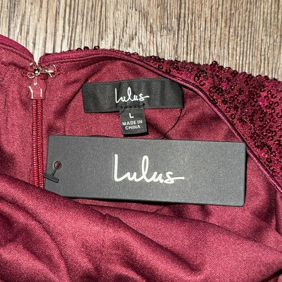 Lulus Glorious Vision Wine Red Sequin Strapless Wide-Leg Jumpsuit - Picture 9 of 12